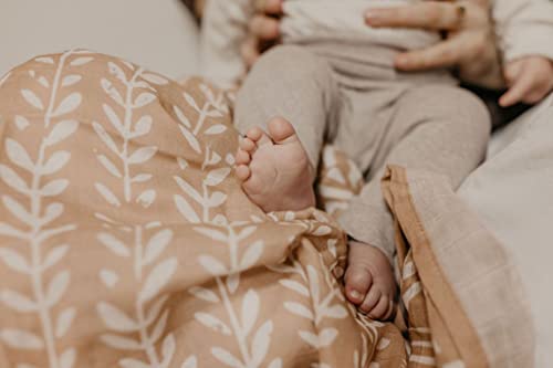 Image of Mini Wander Swaddles for Newborns Muslin Swaddle Blankets - Breathable Soft Gender Neutral Receiving Blanket Baby Essentials | 47 x 47 Cotton - (Tapestry (Maple Sugar)