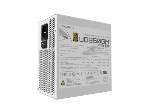 Image of GIGABYTE GP-UD850GM PG5W - PCIe5.0 Ready - ATX3.0-850W 80 Plus Gold Certified - Fully Modular Power Supply - Japanese Capacitors
