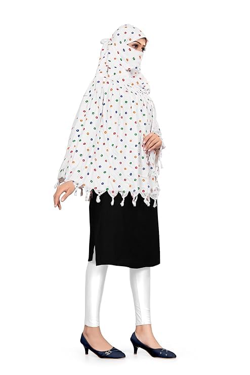 Image of Pure Cotton Long Scarf Cum Mask With Sun Protection Cover Face Cotton Mask scarves Stylish Universal Size Usable dupatto vehicle Driver sunlight UV protection For Girls & Womens