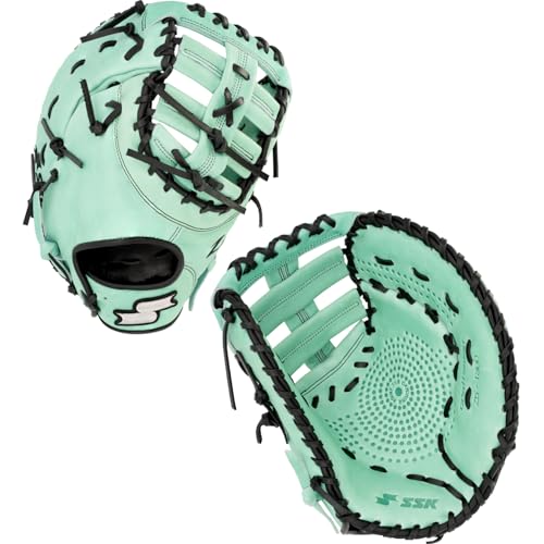 SSK Z5 Craftsman Baseball First Base Mitt 12 12.25 12.5 13 Right & Left Hand Throw (Mint/Black 13 - Left Hand Throw)