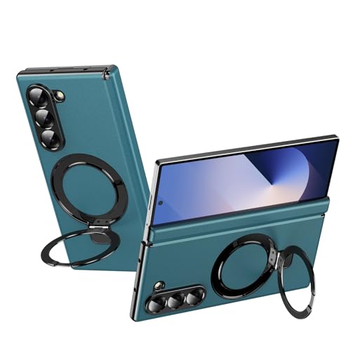Coque Samsung Z Fold 6 antichoc étui cuir béquille intégrée vert