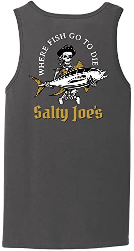 SALTY JOES Men's Ol' Angler Logo Cotton Tank Tops