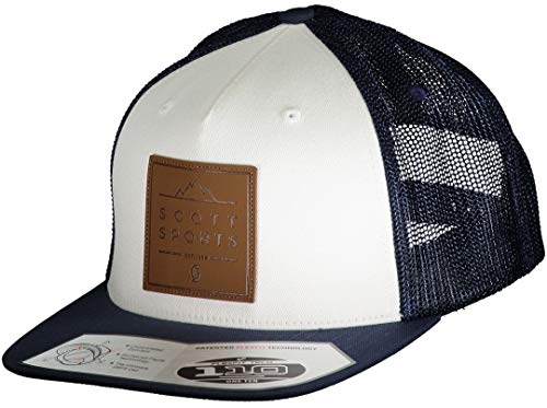  Scott cap Leather Patch Navy/White, Blu/Bianco