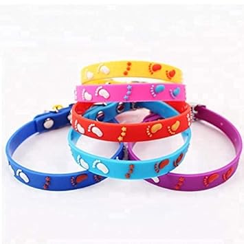 SPYNET Adjustable Cartoon Style Silicone Puppy Collar Training Collar Cat Collar with Bell (Color as per Availability)
