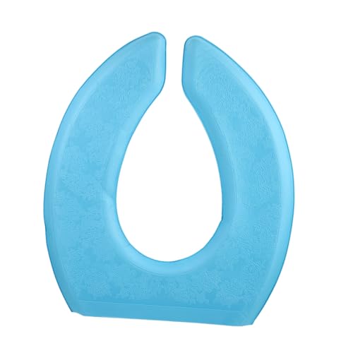 ZUNOXAZ Cojín Asiento Inodoro Acolchado Azul U Forma con Pegatina Autoadhesiva para Baño Protector Pedestal EVA