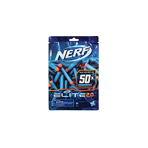 Nerf Pack de Repuesto de 50 Dardos Nerf Elite 2.0 - Incluye 50 Dardos Nerf Elite 2.0 Oficiales, Compatible con Todos los lanzadores Nerf Elite
