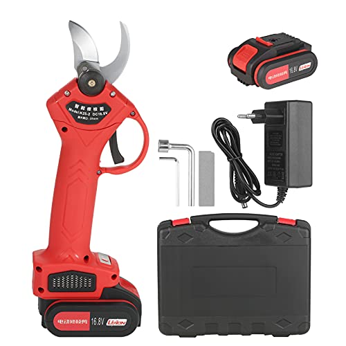 Mulcort 16,8 V Professional Cordless Electric Pruning Shears Pruner Garden Branch Trimming and Pruning Cutters with Two 2000mAh Rechargeable Battery Cover