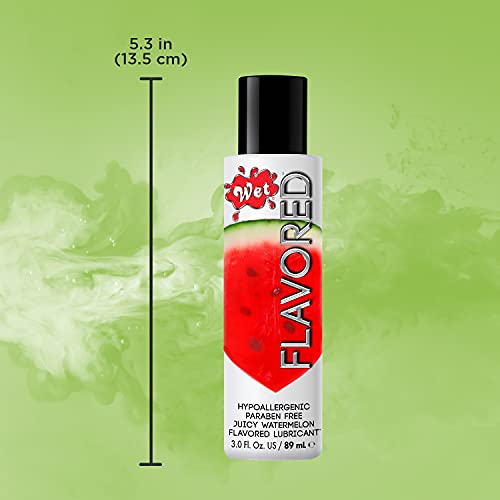 Wet Flavored Juicy Watermelon Tasty Lube 3 Fl Oz, Premium Personal Lubricant, For Men, Women And Couples, Paraben Free, Gluten Free, Stain Free, Sugar Free, Hypoallergenic #TOP2