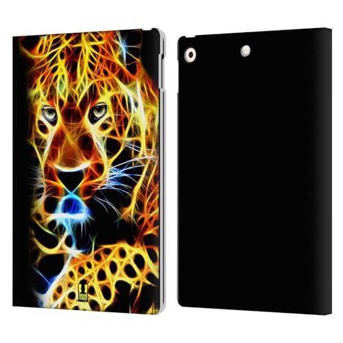 Protection iPad 10.2 Léopard Feu de Forêt étui portefeuille anti-rayures cuir