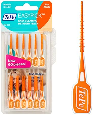 TePe EasyPick Toothpicks, Orange, ISO XS-S, 60pcs, Dental Plaque Removal Tool, efficient and Easy Cleaning Between The Teeth, toothpicks for Narrow Gaps - View 3