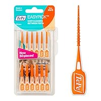 TePe EasyPick Dental Picks, Orange, ISO XS-S, 60 Stk., effiziente Reinigung der Zahnzwischenräume, langlebiger Dental Pick für kleine Zahnlücken