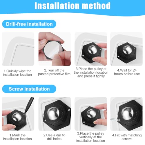 Miniatura 7 de Flintronic 4 Piezas Ruedas Para Muebles Pequeñas, 20 Mm Ruedas Giratorias Autoadhesivas, Ruedas 360 Grados Para Muebles, Con Tornillos Y Adhesivos, Para Muebles Pequeñas Mesita Caja, Negro