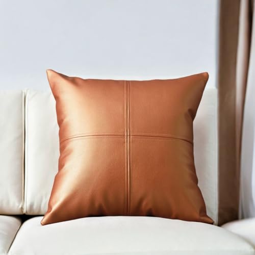 TPChome クッションカバー 60x60cm北欧 puレザー質感 シンプル 座布団カバー おしゃれ 抱き枕 車用 リビング 装飾, ?物 (ゴールド, 60x60cm(1枚組))