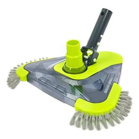 Sepetrel Upgrade Pool Vacuum Head with Side Brush & Universal Rotatable Hose Adapter,Weighted Triangular Shape(Safe for Vinyl Liner Pool) Cover
