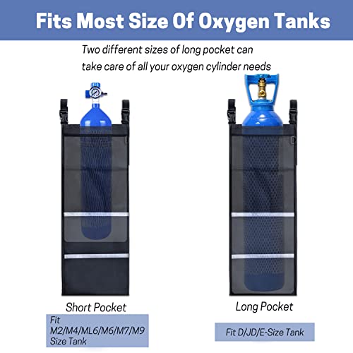 Swisselite Oxygen Cylinder Bag,Wheelchair Oxygen Tank Holder With Buckles,Oxygen Tank Carrier Holder For Wheelchair Walker With Mesh Storage Pocket Fits Most Portable Oxygen Tanks #TOP2