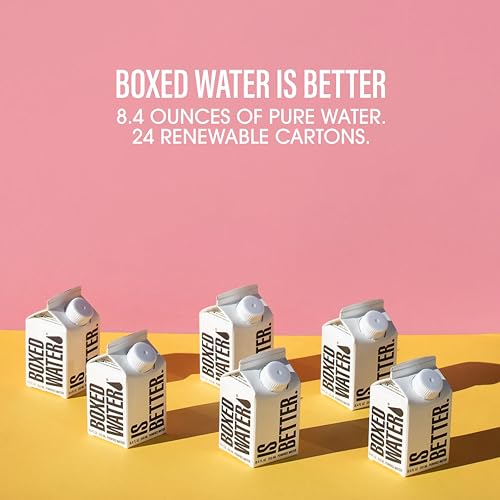 Image of Mini Boxed Water (8.4 oz., 24 Pack) - Better Than Premium Plastic Purified Drinking Water in Plant-Based Cartons, BPA-Free, Refillable Cartons, Lunchbox Ready