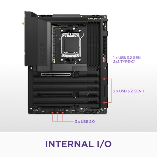 Image of NZXT N7 B850 - AMD B850 AM5 ATX Gaming Motherboard for Ryzen 9000 /8000 /7000-16+2+1, DDR5, 3X M.2, PCIe 5.0, Wi-Fi 6E, 2.5GbE LAN - M.2 NVME with Quick-Release Latch - Full Cover - Black