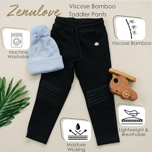 Viscose Baby Pants with Knee Pads, Soft Toddler Pants for Boys & Girls, Baby Boy Pants & Baby Girl Pants 2T-5T3