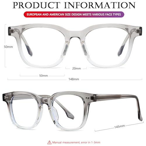 Image of AIEYEZO Fashion Blue Light Glasses for Women Men Retro Anti-Blue Light Eyeglasses TR90 Square Frame Computer Glasses