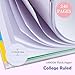 5 Subject Notebook College Ruled, A5 Spiral Notebook with Removable Pocket Dividers Tabs, Lined Organizer Notebook Journal for Women, 240 Pages Notebooks for Work School Note Taking, Purple Marble