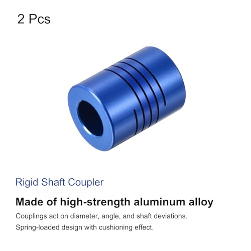 QUARKZMAN 2 Stück 5mm bis 10mm Aluminiumlegierung Wellenkupplung L25xD19 Flexibler Kuppler mit Schrauben für Encoder und Motoren, Blau