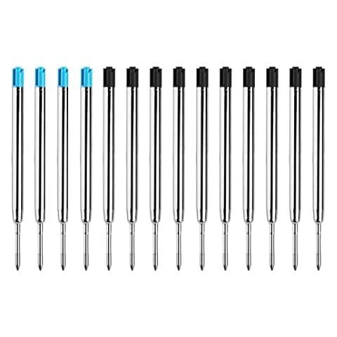 SMOOTHERPRO Ballpoint Pen Refills, 14 Pack for Bolt Action Pen, Compatible with Parker, 0.5mm Fine Point, Black and Blue Ink(PR1408) Cover