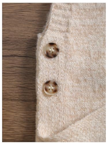 SweatyRocks Girl's Button Split Side Sweater Vest Crew Neck Sleeveless Knit Vest Tops3