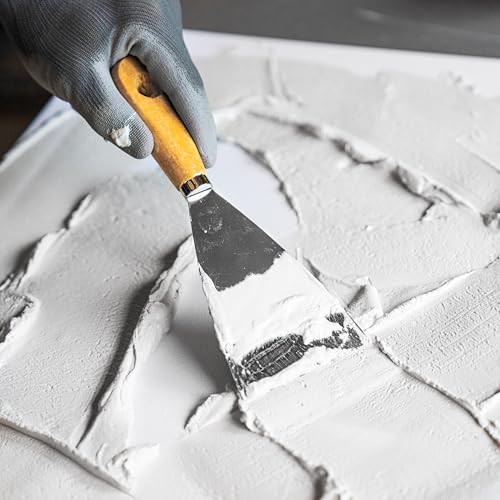 HELPMATE Malerspachtelsatz 3-teilig 30/50/80 mm – Holzgriff & flexibles Stahlblatt – Zum Verspachteln & Glätten von Oberflächen – Universalspachtel für Malerarbeiten