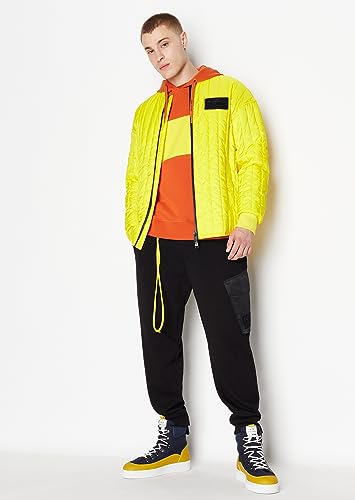 Armani Exchange Men's Cotton French Terry Colorblock Pullover Hoodie Sweatshirt2