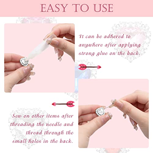 50 Pcs Heart Rhinestone Buttons, Zynery 18Mm Sewing Buttons Embellishments Decoration, 5 Colors Glass Heart Flat Back Rhinestones Nail Charms For Diy Clothing Crafting Jewelry Making (Silver Base) #TOP4