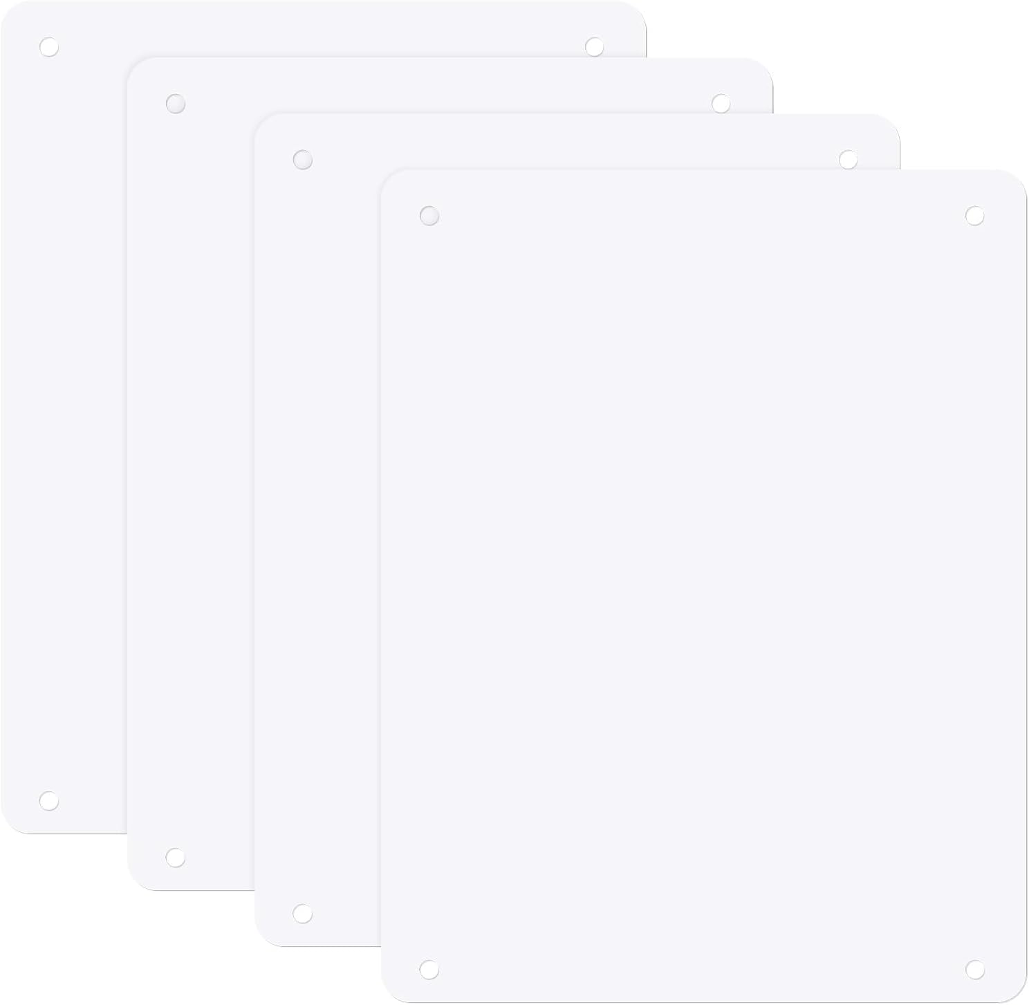 M METERXITY 4-Pack White Blank Metal Signs 11x14 Inch Sublimation Aluminum Plates Blank Signs Sublimation Photo Blank Custom Sign for Crafts/Yard/Garden/Outdoors/Indoor Thick 0.03 Inch