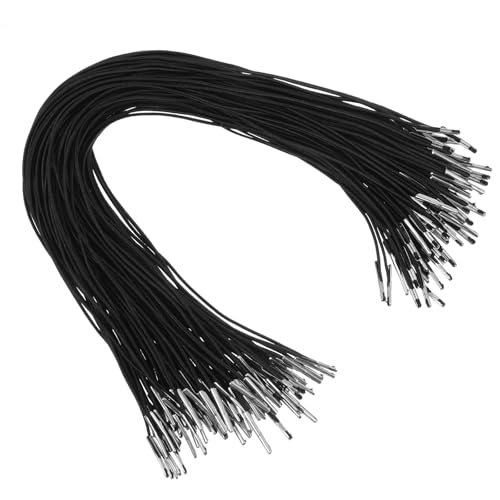 100 cordons elàstics amb extrems de metall, 30 cm, cordó elàstic negre per a màscara, corretja elàstica suau, extensor de barret per a fer màscares, manualitats, festes, barrets, menús