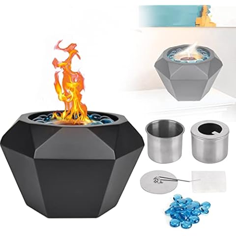 Ethanol Table Fireplace, Bioethanol Table Fireplace Decorative Table Fire Outdoor & Indoor Fire Security High Durance Table Fire Pit for Garden Living Room Patio Cover