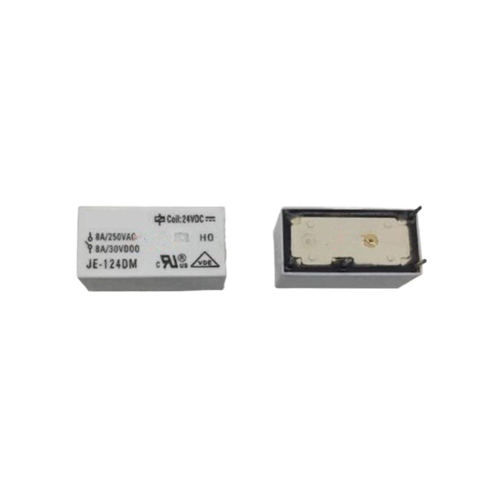 Relais JE-124DM 24V CC à 4 broches pour circuits imprimés électroniques