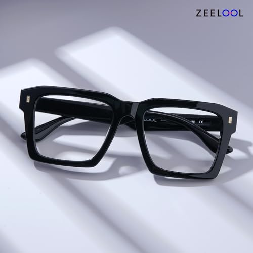 Image of Zeelool Stylish Square Blue Light Blocking Glasses for Men Computer Glasses Kenish ZJGA634947-07 Black
