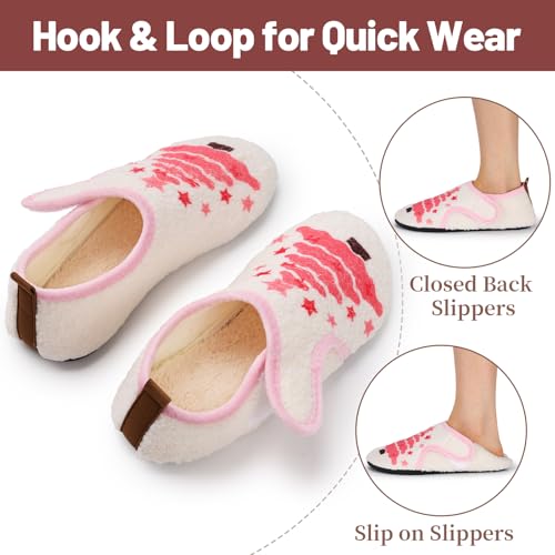 Image of Ibeauti Women Mens House Slippers Lightweight Comfy Barefoot Slipper Socks Rubber Sole House Shoes for Indoor /Outdoor Bedroom Travel