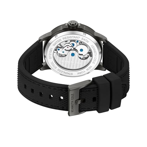 Image of Kenneth Cole Automatic Grey Dial Grey Stainless Steel Strap Watch for Men - KCWGY2104110MN