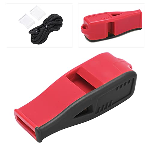 Silbato para árbitro ABS con nylon ajustable rojo negro miniatura 4