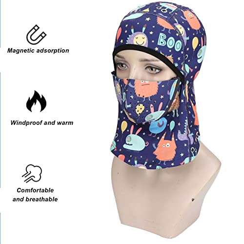 Chapéu Infantil à Prova de Vento de Inverno, Sucção Magnética, Forte Absorção, Chapéu Balaclava Infa