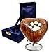 Wooden Heart Keepsake Urn - Mini Ash Urn Small Handcrafted Cremation Urn for Ashes - Tribute to Your Loved One - Perfect for Pets with Free Premium Velvet Box & Display Stand (Wooden Urn)