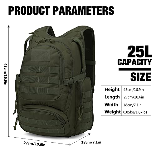 Mardingtop Bundle Items: 25L+75L Molle Tactical Backpack Army Green #TOP1