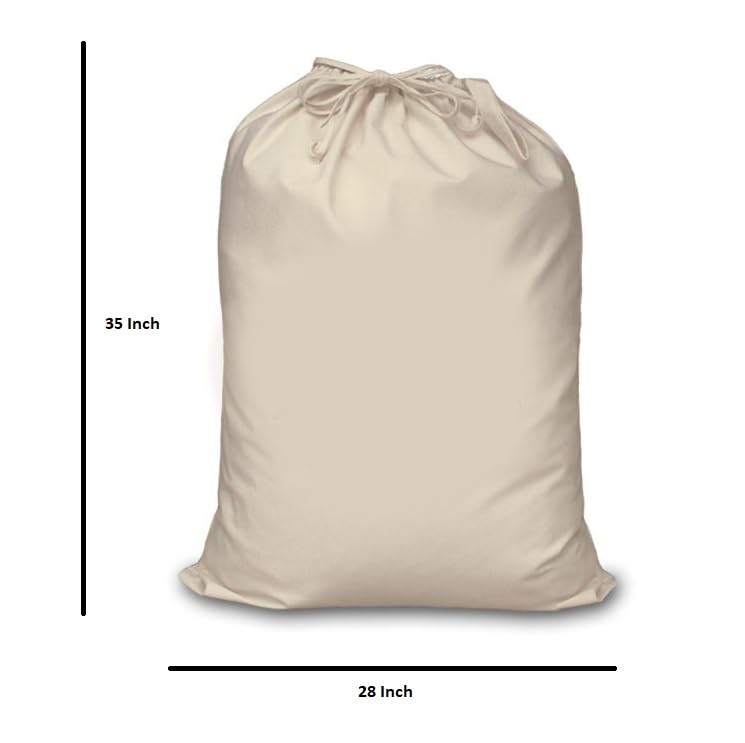 Image of ThePrintFactory Cotton laundry bag for clothes - Travel organizer - Eco-friendly 100% pure cotton drawstring bag - Large size 35 x 28 inches - Hanging Laundry Bag Foldable and Washable (6)