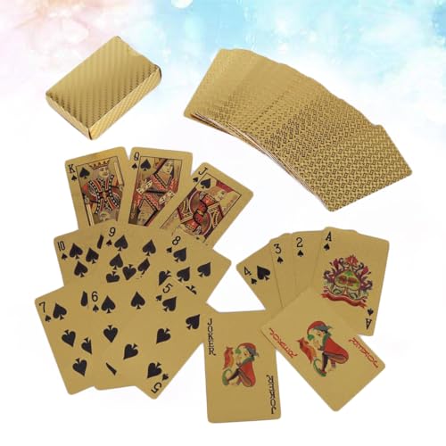 Abaodam Goldene Spielkarten Glänzende Pokerkarten Aus Plastik Wasserfeste Karten Für Unterhaltung Poker Kreative Spielkarten Für Zuhause Und Bar – Bild 3