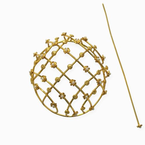 Image of Womens Bun Holder Hair Slide Clip Hairpin Stick Hair Accessories Gold | 1 Piece Hair Bun Cage (Bloom Cage)