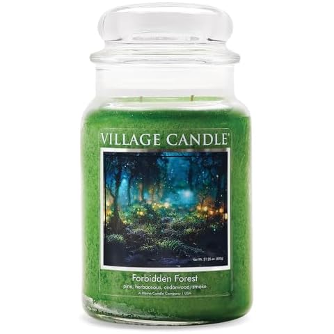 Village Candle Forbidden Forest Large Glass Apothecary Jar Scented Candle, 21.25 oz Cover