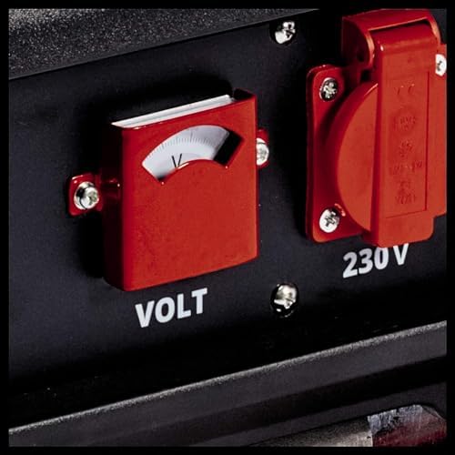 Bild 2 - Einhell Stromerzeuger (Benzin) TC-PG 35/E5 (max 4100 W, 15 L Tank, 2600 W Dauerleistung, 4-Takt-Motor, 2x 230 V, Ölmangelsicherung, Überlastschutz, AVR, Voltmeter), Rot, Schwarz