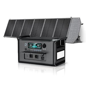 CTOLITY AP1000 Solargenerator mit 200W Solarpanel, 1024Wh LiFePO4 Tragbare Powerstation, 1800W AC/100W USB-C Ausgang, 1 Std. Schnellladung, Elektrischer Generator für Outdoor, Off-Grid, RV, Notfall