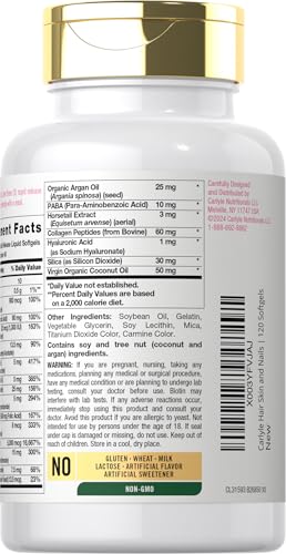 Carlyle Hair Skin and Nails Vitamin | 120 Softgels | Beauty Formula Supplement | with Biotin and Collagen | Non-GMO, Gluten Free - Image 4