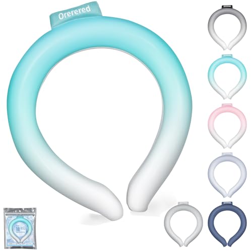 Ice Ring Neck Cooler 70% Gel Increase Neck Cooling Tube Wearable Body Cooling Products for Summer Heat Outdoor Indoor Activities Relief for Hot Flashes(Gradient Blue,L)