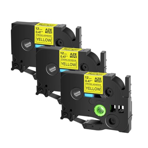 3 5 10 20pk TZE-S231 TZ-S631 S131x{̋ڒ܂̑e\ʂō(3PK Black on Yellow)